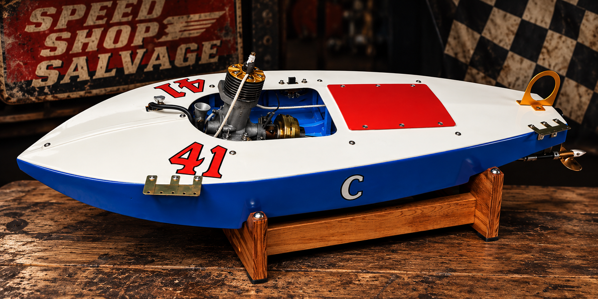 Rare 1 of 3 Jack Thorpe “Two Step” Tether Racing Hydroplane – Atwood Champion